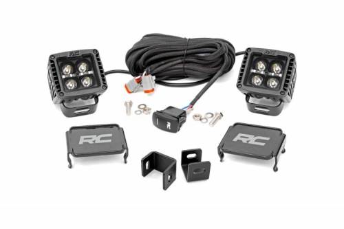 Rough Country - 71073 | Rough Country Ditch LED Light Kit For Toyota Tundra 2WD/4WD | Black Series With White DRL