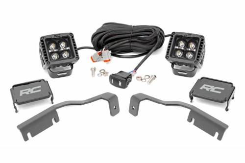 Rough Country - 71067 | Rough Country Ditch LED Light Kit For Nissan Frontier | Black Series With Amber DRL