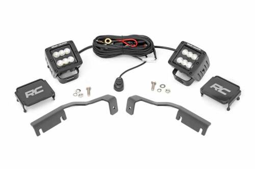 Rough Country - 71065 | Rough Country LED Ditch Light Kit For Nissan Frontier | Black Series With Flood Beam