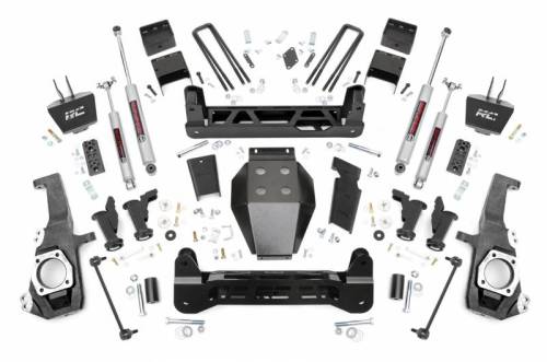 Rough Country - 11030 | Rough Country 5 Inch Lift Kit Torsion Drop For Chevrolet Silverado / GMC Sierra 2500 HD & 3500 HD | No Factory Rear Overload Springs, Premium N3 Shocks
