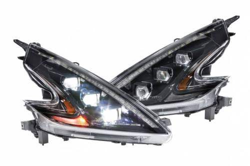 Morimoto - LF474-ASM | Morimoto XB LED Headlights With Amber Side Marker & Sequential Turn Signal For Nissan 370Z | Pair