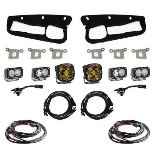 Baja Designs - 447762 | Baja Designs Squadron Sport/S2 Sport Pocket Kit Amber & Clear Fog Lights For Ford Bronco | 2021-2022