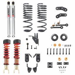 Belltech - 1061SPC | Belltech 1 to 3 Inch Front / 1 to 4 Inch Rear Complete Lowering Kit with Street Performance Coilover (2019-2024 Ram 1500 2WD/4WD)
