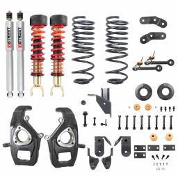 Belltech - 1062SPC | Belltech 3 to 4 Inch Front / 4 to 5 Inch Rear Complete Lowering Kit with Height Adjustable Front Coilovers (2019-2024 Ram 1500 2WD/4WD)
