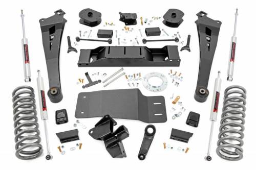 Rough Country - 36040 | Rough Country 5 Inch Lift Kit For Diesel Ram 2500 4WD | 2019-2024 | Standard Rate Coil Springs (Front), Standard Non-AISIN Transmission, M1 Monotube Shocks
