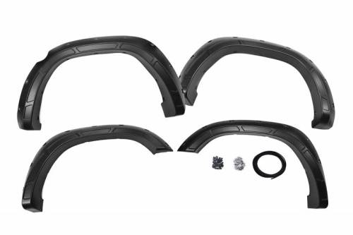 Rough Country - A-D10914-GW7 | Rough Country Defender Pocket Fender Flares For Ram 1500 2/4WD (2019-2024) | Bright White