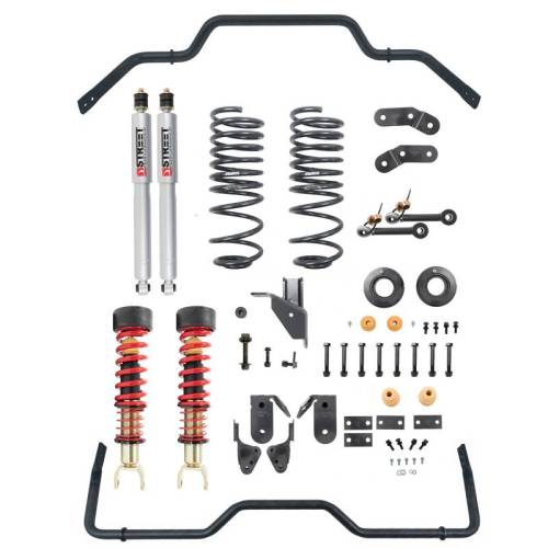 Belltech - 1063HK | Belltech 1 to 3 Inch Front / 4 to 5 Inch Rear Complete Lowering Kit with Height Adjustable Front Coilovers & Sway Bars (2019-2024 Ram 1500)