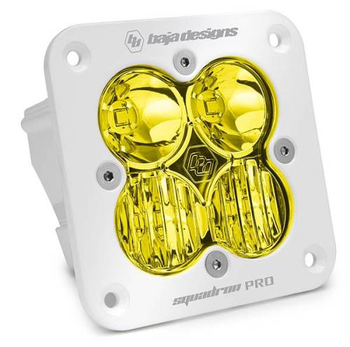 Baja Designs - 491013WT | Baja Designs Squadron Pro White Flush Mount LED Auxiliary Light Pod | Single Driving/Combo Light Pattern, Amber, Universal