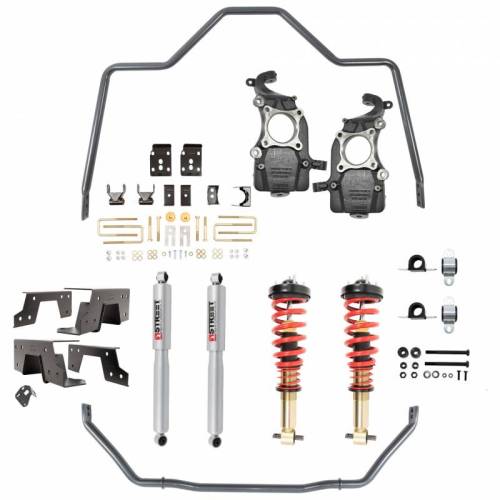 Belltech - 1051HK | Belltech 2 to 5.5 Inch Front / 6.5 Inch Rear Complete Lowering Kit with Height Adjustable Coilovers & Sway Bars (2021-2026 F150 2WD)