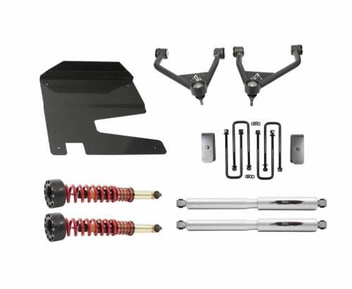 Belltech - 150212TPC | Belltech 4 Inch Complete Lift kit with Trail Performance Coilovers & Shocks (2019-2025 Silverado/Sierra 1500 2WD/4WD)