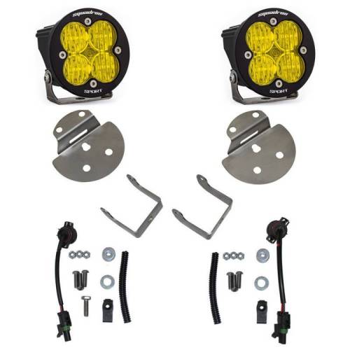 Baja Designs - 447711 | Baja Designs Squadron Sport Pro Pocket Kit Fog Lights For Chevrolet Silverado / GMC Sierra | 2015-2019 | Pair, Amber