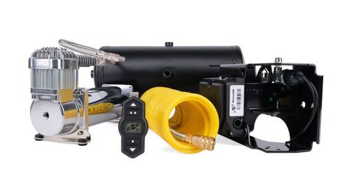 Air Lift Company - 25981EZ | Air Lift WirelessOne Tank Plus EZ Mount Includes 444c Heavy-duty Compressor & 2-gallon Black Power Coated Steel Tank