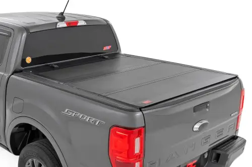 Rough Country - 49220500 | Rough Country Hard Tri-Fold Flip Up Bed Cover (2019-2023 Ranger 2WD/4WD | 5' Bed)