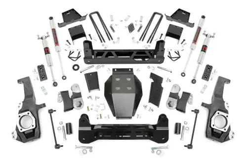 Rough Country - 10140 | Rough Country 7 Inch Lift Kit For Chevrolet Silverado / GMC Sierra 2500 HD & 3500 HD 4WD | No Factory Rear Overload Springs, M1 Monotube Shocks
