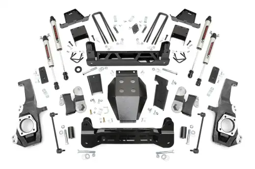Rough Country - 10170 | Rough Country 7 Inch Lift Kit Chevrolet Silverado / GMC Sierra 2500 HD & 3500 HD 4WD | No Factory Rear Overload Springs, V2 Monotube Shocks 
