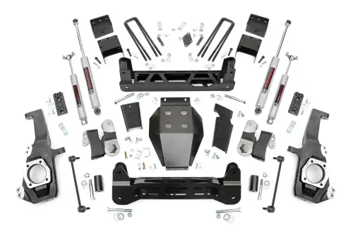 Rough Country - 10230A | Rough Country 5 Inch Lift Kit For Chevrolet Silverado / GMC Sierra 2500 HD & 3500 HD 4WD | No Factory Rear Overload Springs, Premium N3 Shocks
