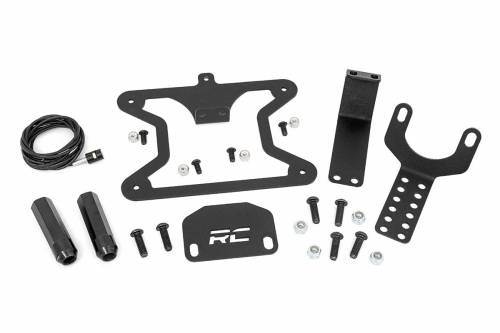 Rough Country - 10534 | Rough Country License Plate Relocation Bracket Jeep Wrangler JL / Wrangler Unlimited JL