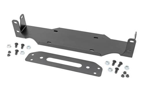Rough Country - 10652 | Rough Country Winch Mounting Plate Modular Steel OE Bumper For Jeep Gladiator JT / Wrangler JL