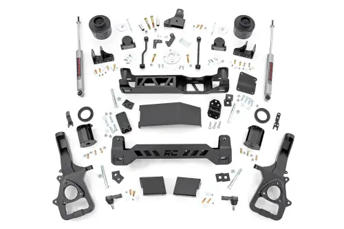 Rough Country - 33430A | Rough Country 6 Inch Suspension Lift Kit For Ram 1500 4WD | Without 22 Inch Factory Wheels, Strut Spacers With N3 Rear Shocks