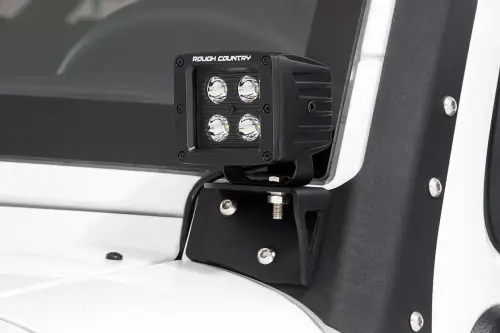 Rough Country - 70044 | Jeep Lower Windshield Light Mounts (07-18 Wrangler JK)