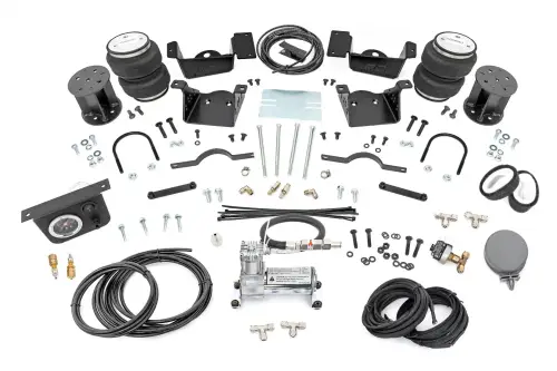 Rough Country - 100345C | Rough Country Air Spring Kit Chevrolet Silverado / GMC Sierra 25000 HD & 3500 HD | For Models With 3-5 Inch Of Suspension Lift, With Onboard Air Compressor
