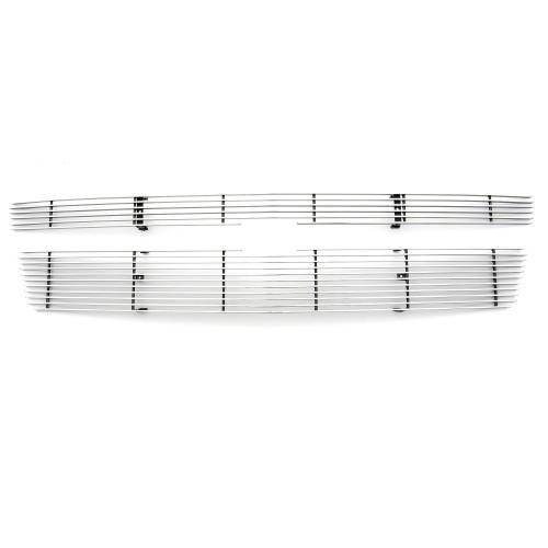 T-Rex Billet - 21051 | T-Rex Billet Series Grille | Horizontal | Aluminum | Polished | 2 Pc | Overlay