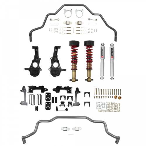 Belltech - 1041HK | Belltech 2 to 4 Inch Front / 6 Inch Rear Complete Lowering Kit with Height Adjustable Coilovers & Sway Bars (2019-2026 Silverado/Sierra 1500 4WD)