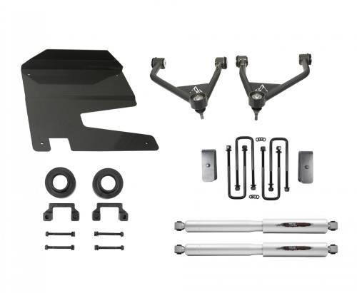 Belltech - 150212BK | Belltech 4 Inch Complete Lift kit with Trail Performance Rear Shocks (2019-2025 Silverado, Sierra 1500 2WD/4WD)