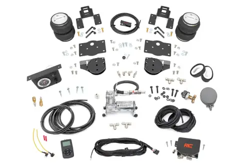 Rough Country - 10035WC | Rough Country Air Spring Kit Ram 1500 4WD | For Stock Height Models, With Onboard Air Compressor & Wireless Remote
