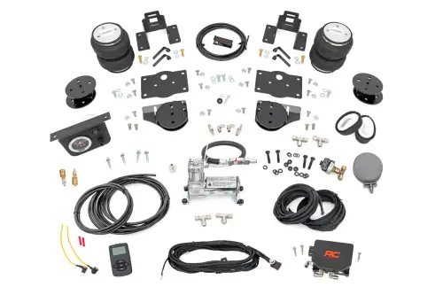 Rough Country - 100354WC | Rough Country Air Spring Kit For Ram 1500 4WD | For Models With 4 Inch Of Suspension List, With Onboard Air Compressor & WIreless Remote