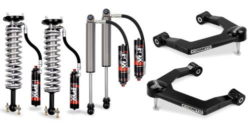 Cognito Motorsports - 210-P1006 | Cognito 3 Inch Elite Ball Joint Leveling Kit with Fox Elite 2.5 Reservoir Shocks (Silverado, Sierra 1500 2WD/4WD)