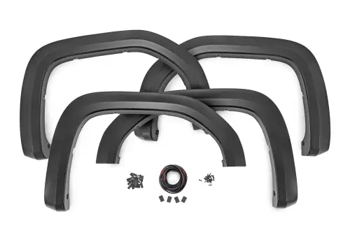 Rough Country - S-G11911 | Rough Country Sport Fender Flares For GMC Sierra 1500 | Flat Black