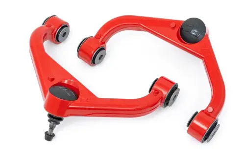 Rough Country - 1958RED | Rough Country 3 Inch Lift Forged Upper Control Arms For Chevrolet Silverado / GMC Sierra 2500 HD & 3500 HD 2WD/4WD | Red Finish