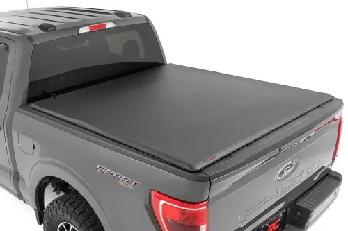 Rough Country - 42225650 | Rough Country Soft Roll Up Bed Cover (2015-2024 F150 Pickup 2WD/4WD | 6'7" Bed)