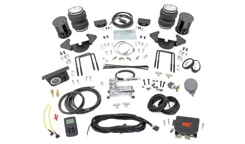 Rough Country - 10011WC | Rough Country Air Spring Kit For Chevy Silverado 1500/ GMC Sierra 1500 | Stock Range Measurement Range, With Onboard Air Compressor & Wireless Remote