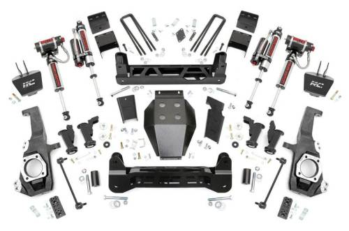 Rough Country - 11040 | Rough Country 5 Inch Lift Kit Torsion Drop For Chevrolet Silverado / GMC Sierra 2500 HD & 3500 HD 4WD | No Factory Rear Overload Springs, M1 Monotube Shocks