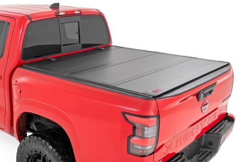 Rough Country - 49520551A | Rough Country Hard Tri-Fold Flip Up Bed Cover For Nissan Frontier 2WD/4WD | 5' Bed