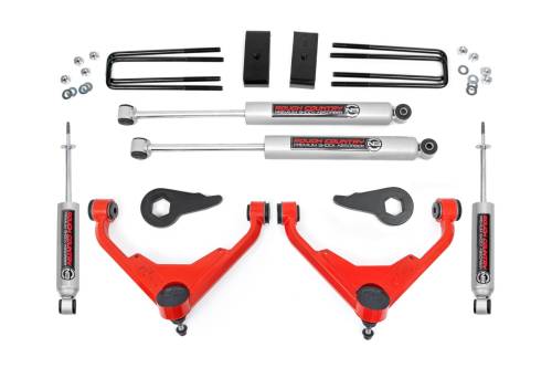 Rough Country - 8596N2RED | Rough-Country 3 Inch Lift Kit | Chevrolet/GMC Sierra 2500 HD/Silverado 2500 HD/Suburban 2500/Yukon XL 2500 (01-10)