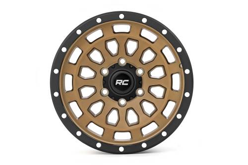 Rough Country - 87170913 | Rough Country 87 Series Wheel | Simulated Beadlock | Bronze/Black | 17x8.5 | 5x4.5 | +0mm