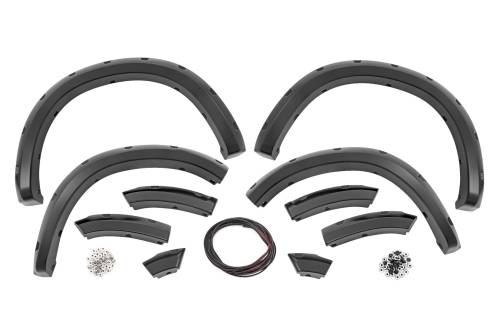 Rough Country - F-D10911B-PS2 | Rough Country Pocket Fender Flares Ram 1500 2WD/4WD (2009-2024) | Bright Silver Metallic