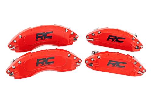 Rough Country - 71142_A | Rough Country Caliper Covers For Jeep Gladiator JT | Red, Front and Rear