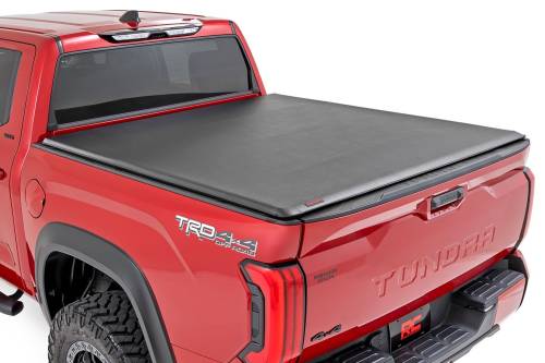 Rough Country - 42619550 | Rough Country Soft Roll Up Bed Cover For Toyota Tundra 2WD/4WD | 5'7" Bed