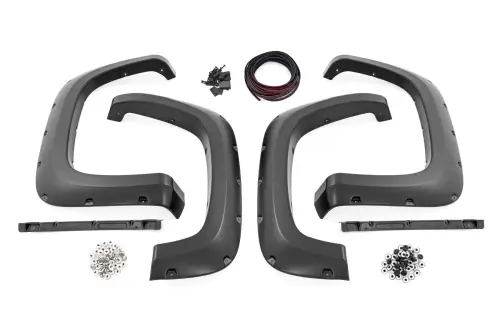 Rough Country - F-C12011A-GXD | Rough Country Pocket Fender Flares Chevrolet Silverado 2500 HD / 3500 HD | Sterling Gray Metallic