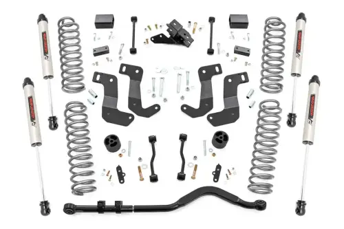 Rough Country - 79570 | Rough Country 3.5 Inch Lift Kit, 4 Door For Jeep Wrangler Unlimited 4WD | V2 Monotube Shocks
