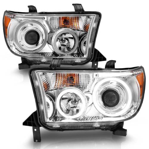 Anzo USA - 111173 | Anzo USA Projector Headlights w/ RX Halo Chrome (2007-2013 Tundra | 2008-2017 Sequoia)