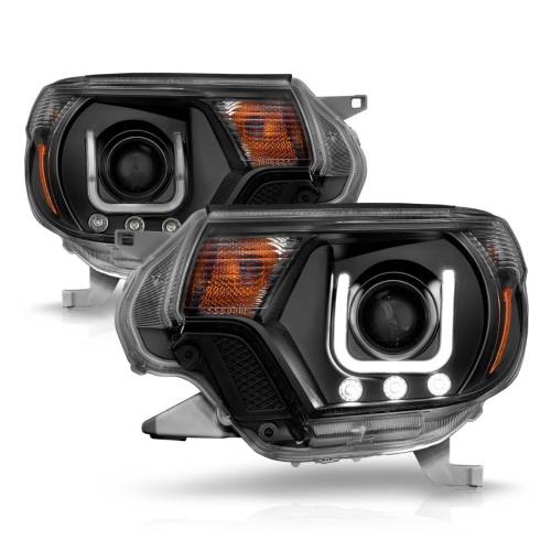 Anzo USA - 111290 | Anzo USA Projector Headlights w/ U-Bar Black (2012-2015 Tacoma)