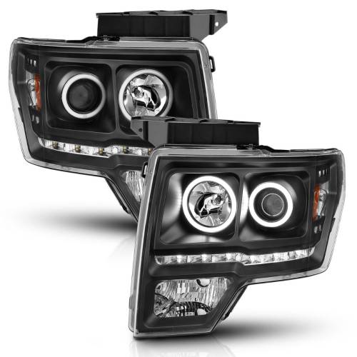 Anzo USA - 111298 | Anzo USA Projector Headlights w/ RX Halo Black (2009-2014 F150)