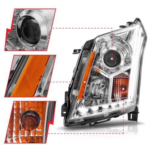 Anzo USA - 111307 | Anzo USA Projector Headlights w/ Plank Style Chrome (2010-2016 SRX)