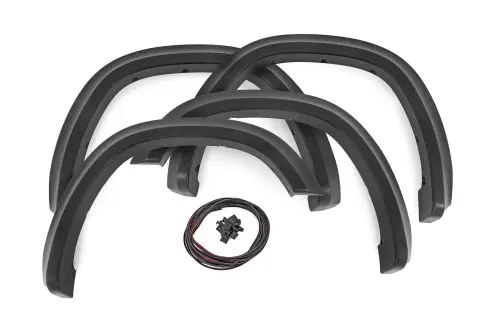 Rough Country - S-C12210-G7C | Rough Country Sport Fender Flares For Chevy Silverado 1500 2WD/4WD | Red Hot