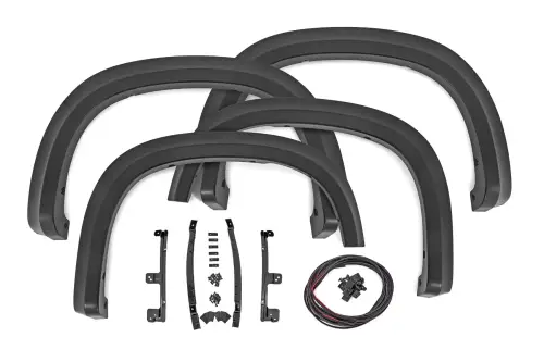 Rough Country - S-C12210 | Rough Country Sport Fender Flares For Chevy Silverado 1500 2WD/4WD | Flat Black